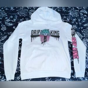 NWT! Fresh Laundry Pharoah “DRIP KING” Long Sleeve Hoodie Sweatshirt 18” P2P